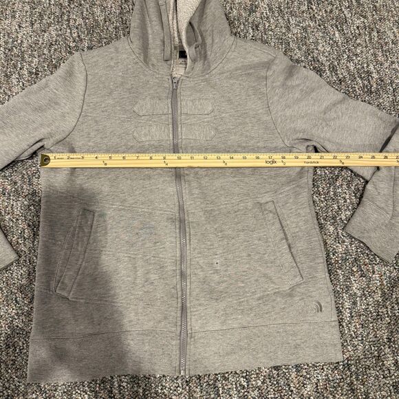 The North Face Hoodie Womens XL Gray Sherpa Lined Full Zip Fleece Sweatshirt - Picture 4 of 8